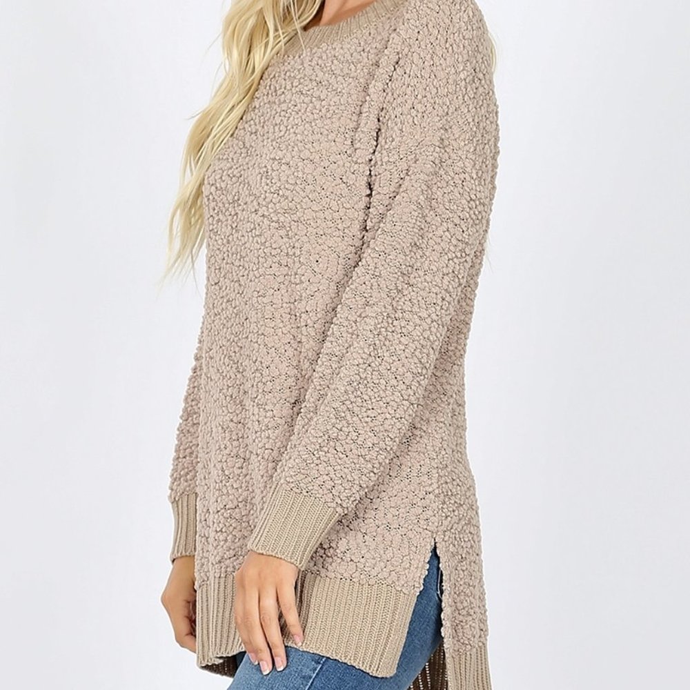 Tan Popcorn Tunic Sweater